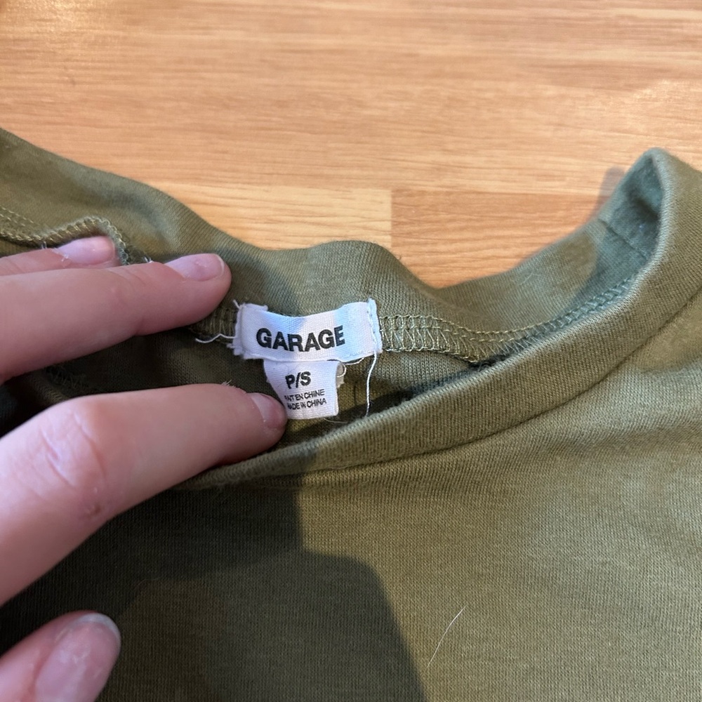Garage Olive Tee with Graphic Design - Picture 2 of 3